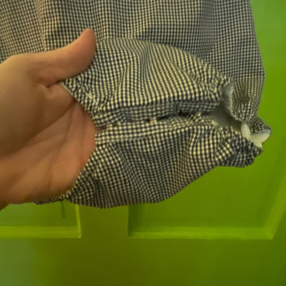 Navy and white gingham Rosalina romper - Picture 4 of 5